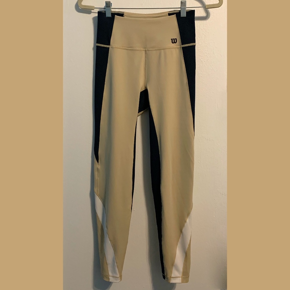 Tan & Navy Leggings | Size M
